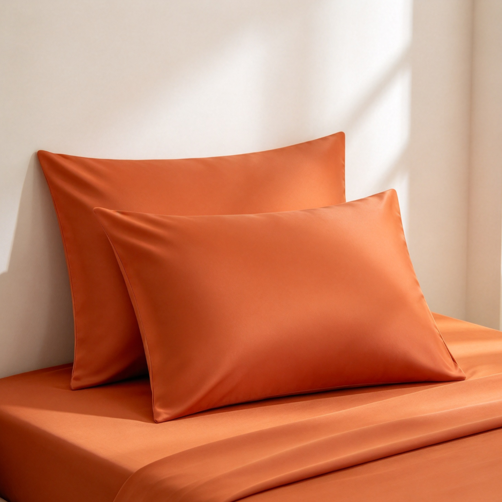 2-Pack Burnt Orange Microfiber Pillowcases - Image 2