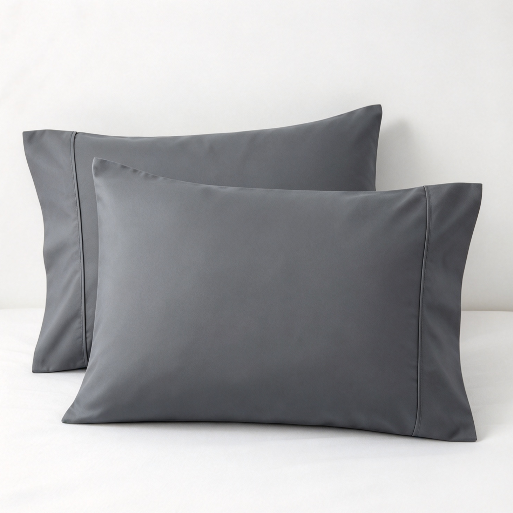 2-Pack Dark Grey Brushed Microfiber Pillowcases