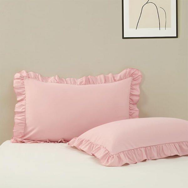 2-Pack Pink Ruffle Pillowcases