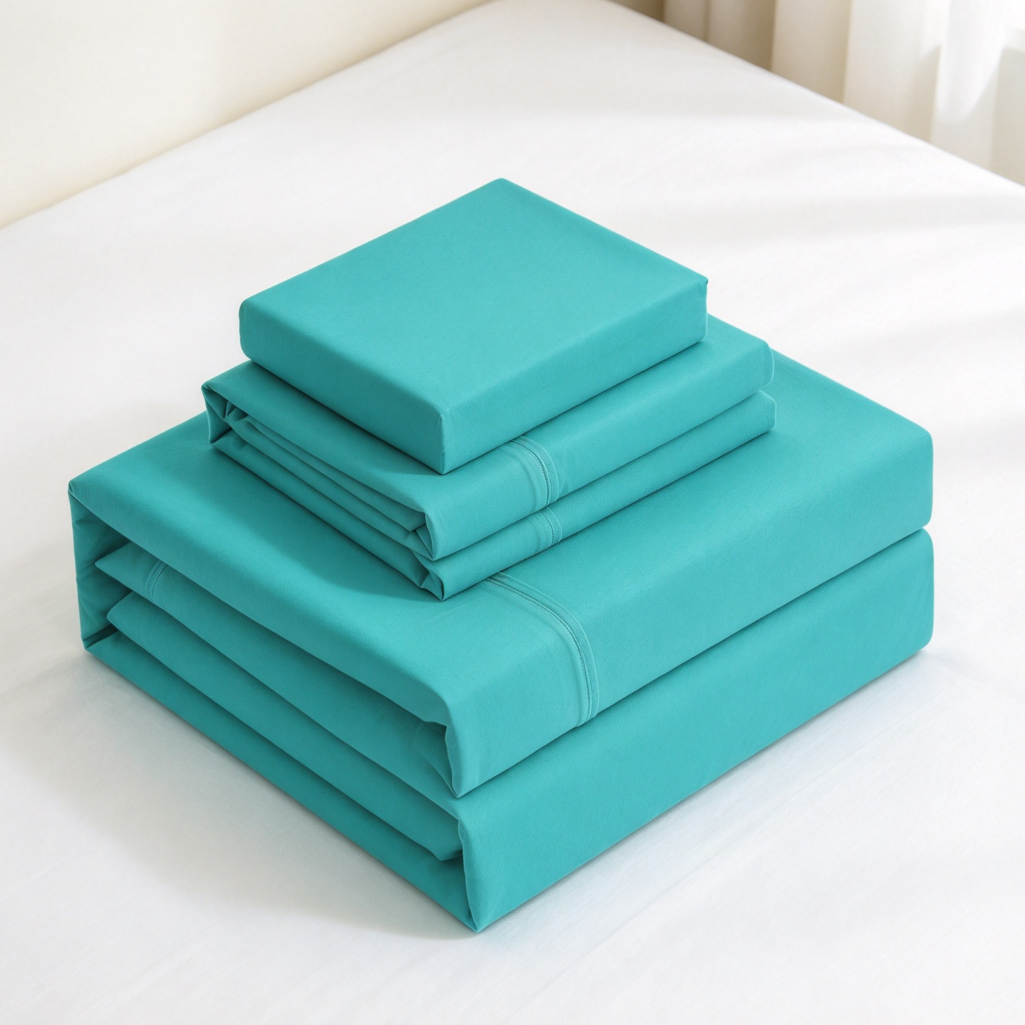 Turquoise Cooling 4-Piece Sheet Set Deep Pocket