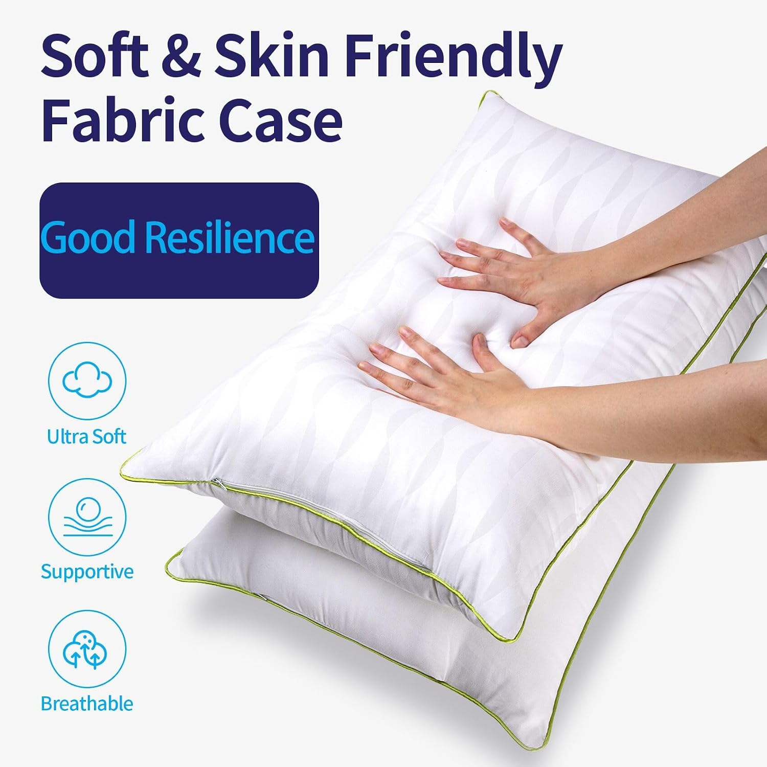 2-Pack Down Alternative Bed Pillows - Image 2