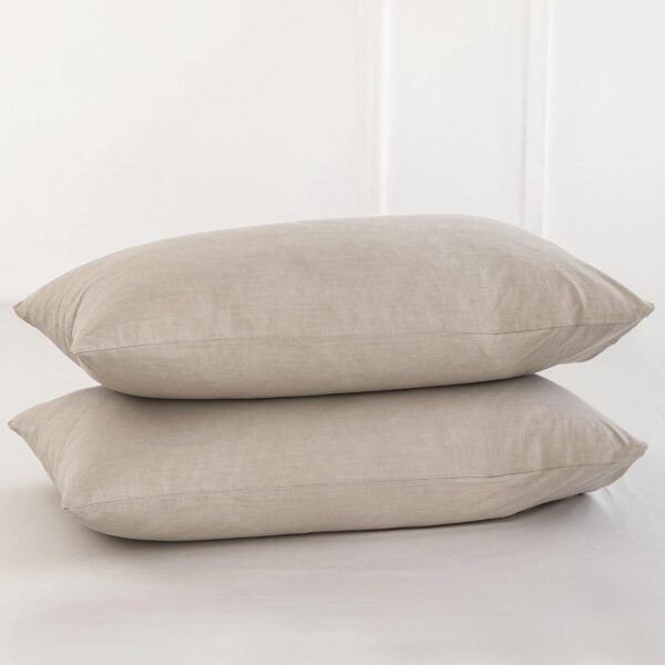 2-Pack Washed Cotton Linen-Like Pillowcases