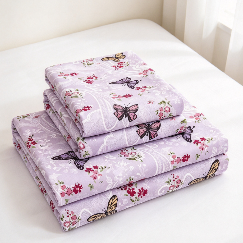 Purple Paisley Floral Sheet Set Deep Pocket - Image 2