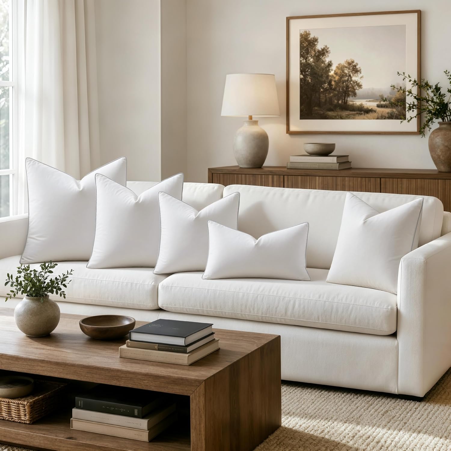 2-Pack Feather Down Pillow Inserts - Image 2