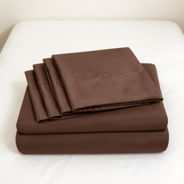 Brown 6-Piece Sheet Set Brushed Microfiber