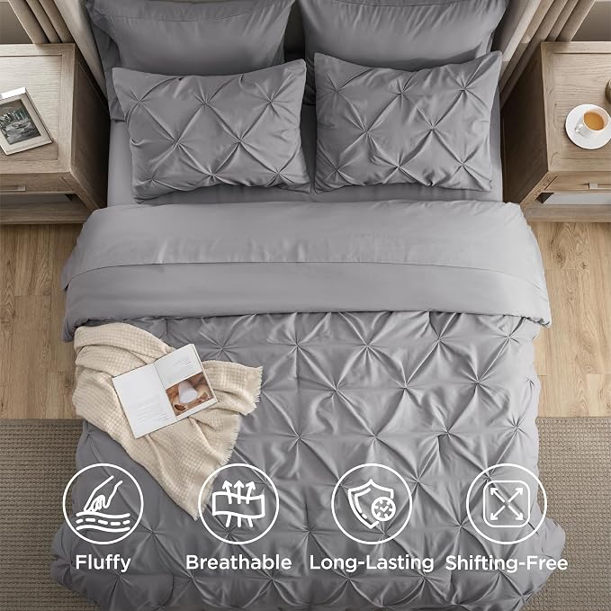 Grey 7-Piece Comforter Set with Sheets - Image 2
